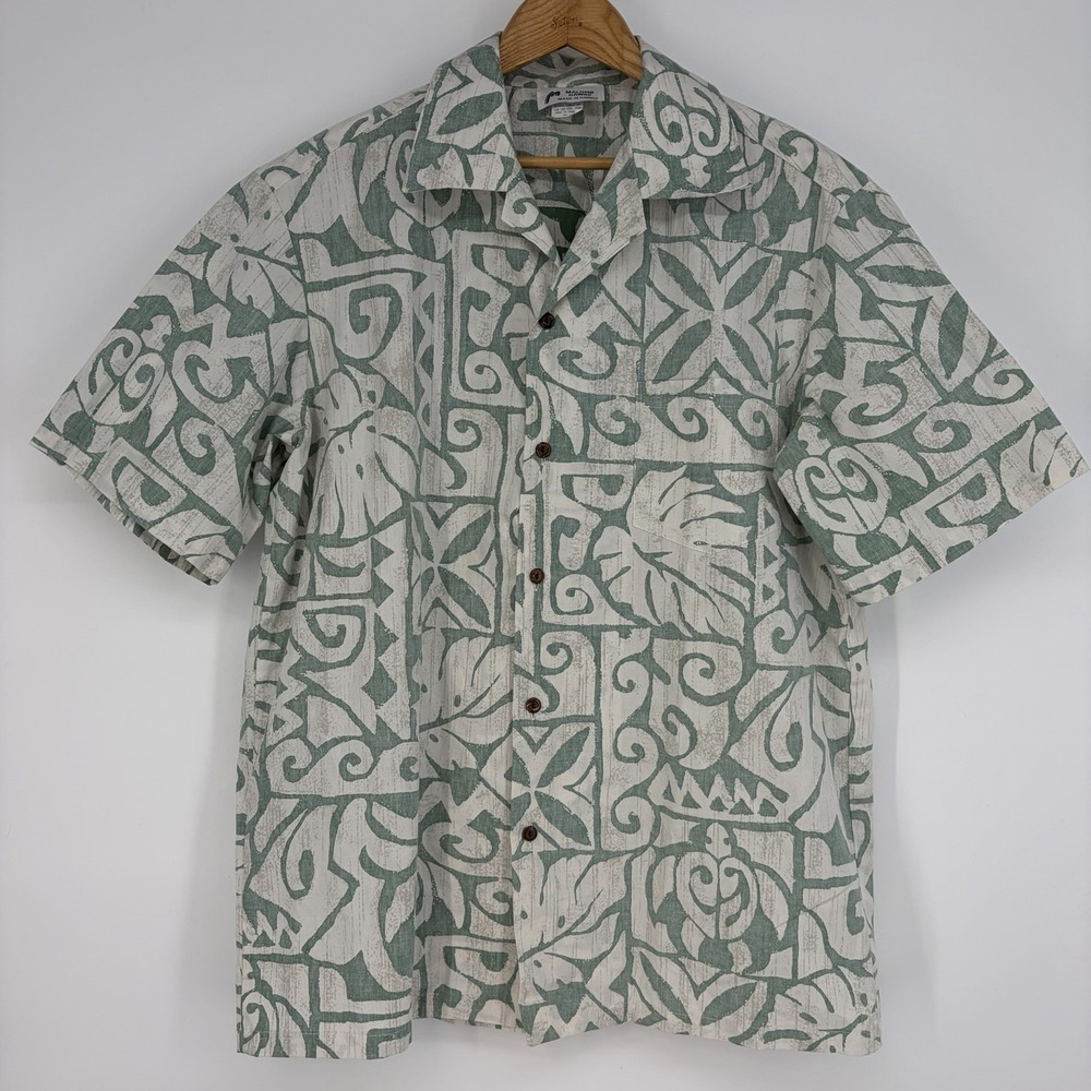 Vtg Malihini Hawaiian Aloha Shirt XL Island Tropical Beach 90s Hawaii Coastal